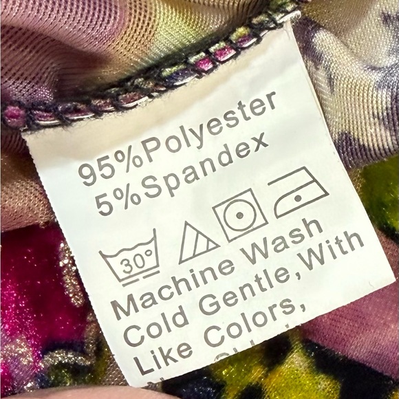 Dalia MacPhee Gorgeous Velvet Floral Long Sleeve Dress XL - Picture 5 of 5